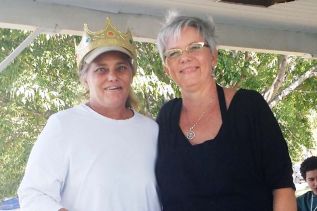 Last year's Quen of the butter tart, Janet Ducharme, along with challenge organizer, Andrea Duggan